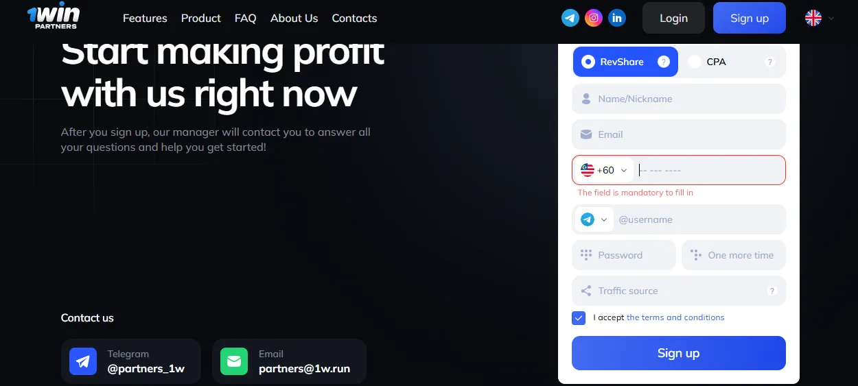 1win affiliate program