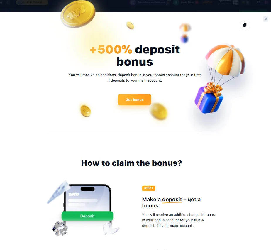 1win welcome bonus